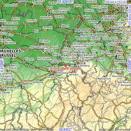 Topographic map of Sint-Pieters-Voeren