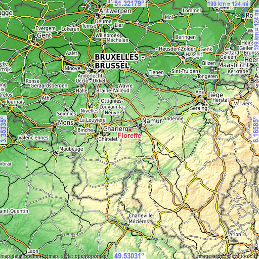 Topographic map of Floreffe