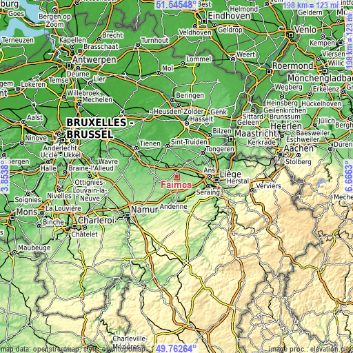 Topographic map of Faimes