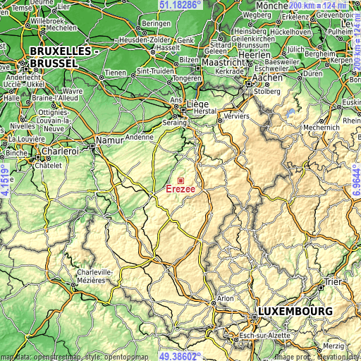 Topographic map of Érezée