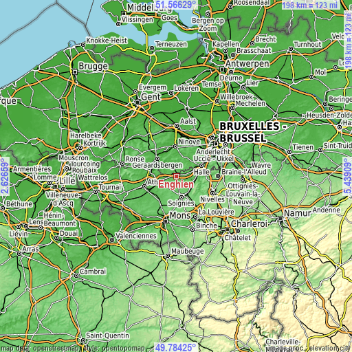 Topographic map of Enghien