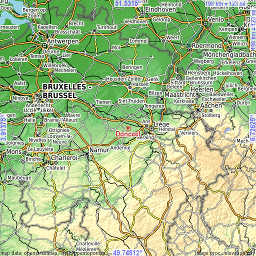 Topographic map of Donceel