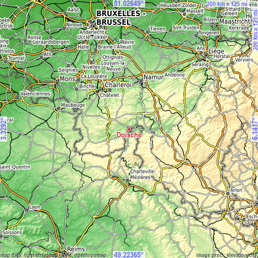 Topographic map of Doische