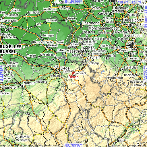 Topographic map of Dison