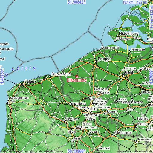 Topographic map of Diksmuide