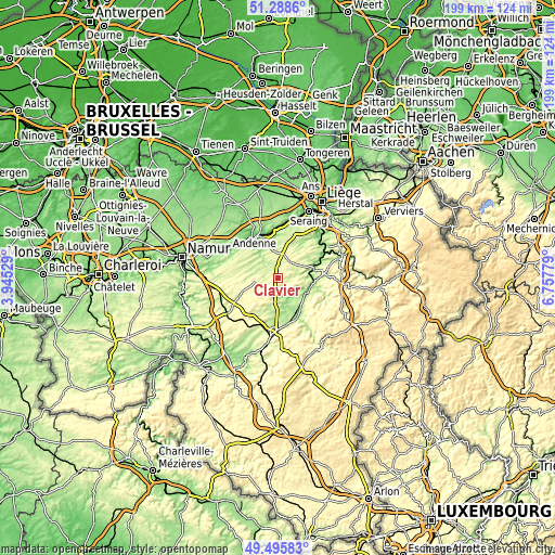 Topographic map of Clavier