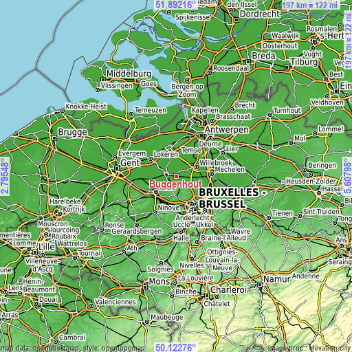 Topographic map of Buggenhout