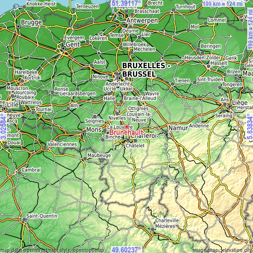 Topographic map of Brunehault