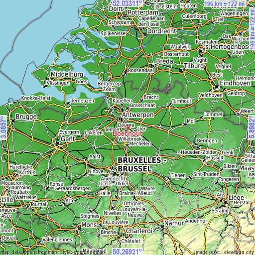 Topographic map of Boechout