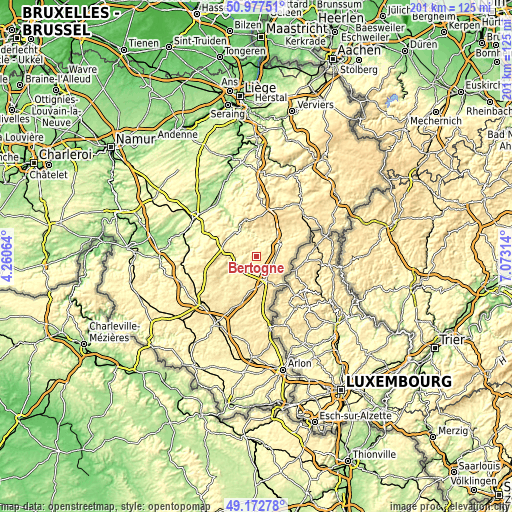 Topographic map of Bertogne