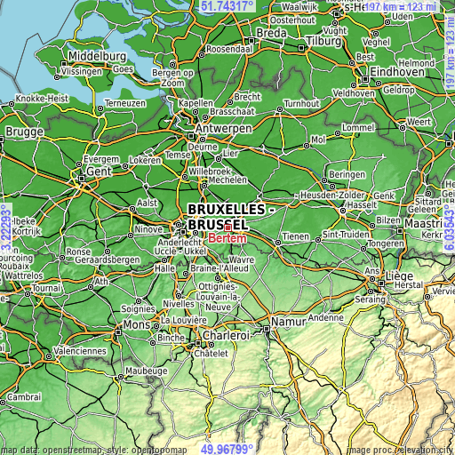 Topographic map of Bertem