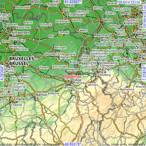 Topographic map of Bassenge