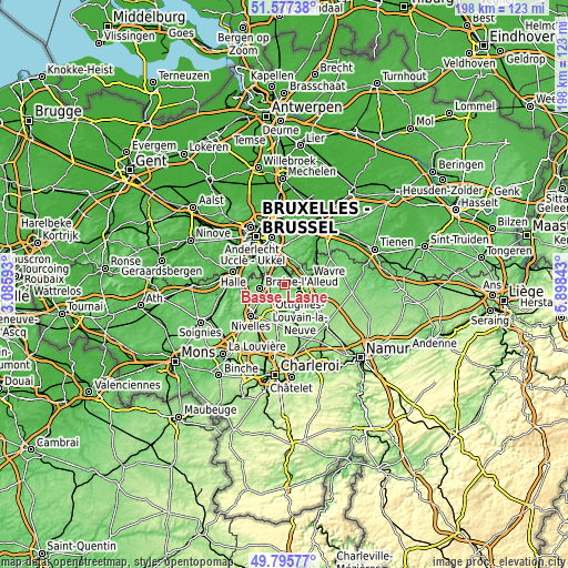 Topographic map of Basse Lasne