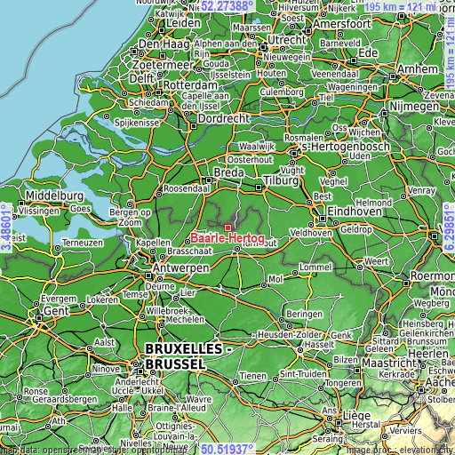 Topographic map of Baarle-Hertog