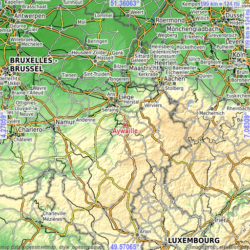 Topographic map of Aywaille