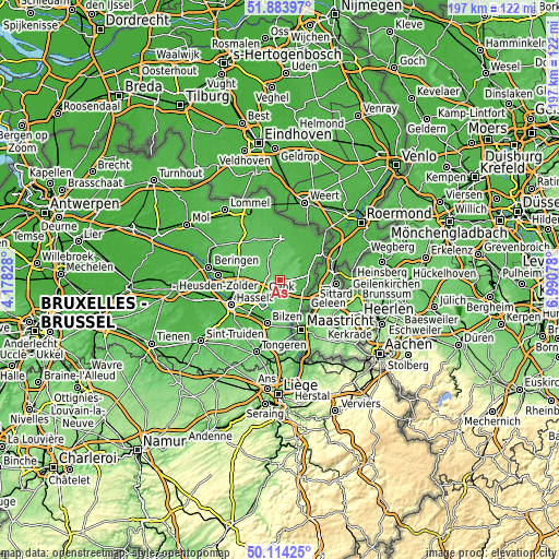 Topographic map of As