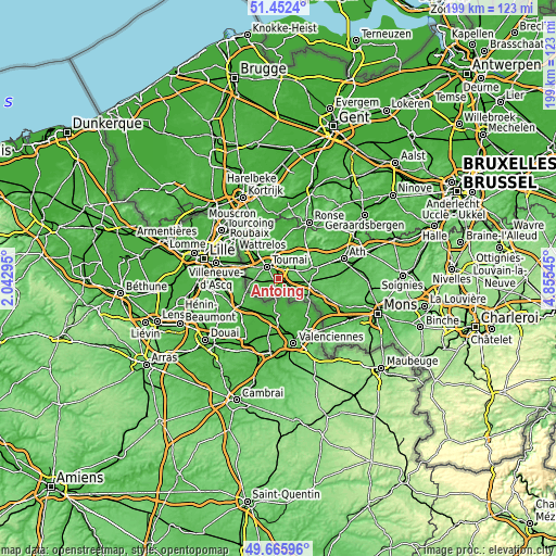 Topographic map of Antoing