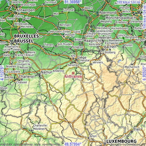 Topographic map of Anthisnes