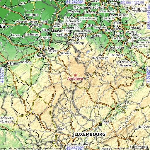 Topographic map of Amblève