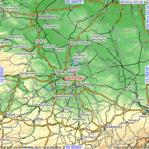 Topographic map of Zschortau