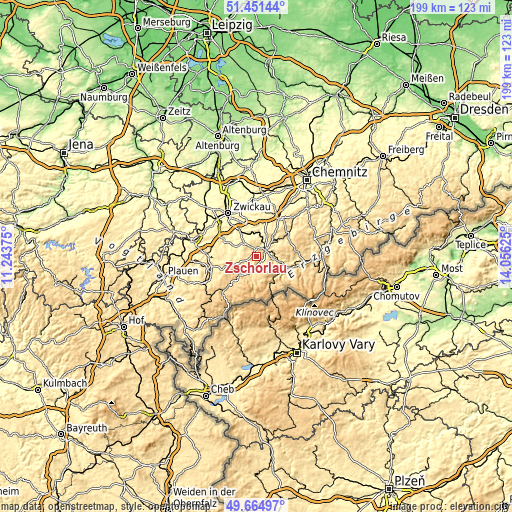 Topographic map of Zschorlau