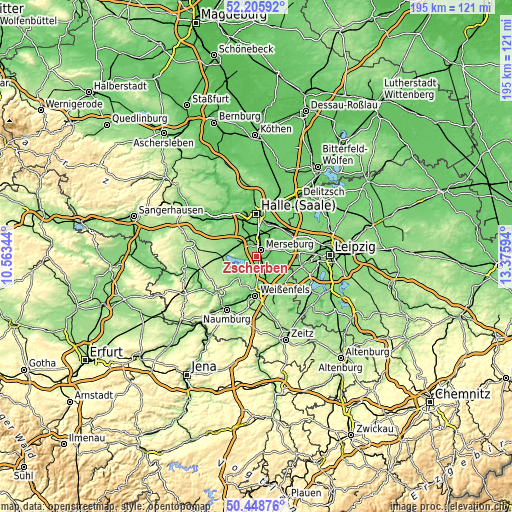 Topographic map of Zscherben