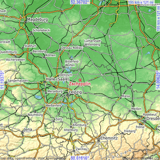 Topographic map of Zschepplin