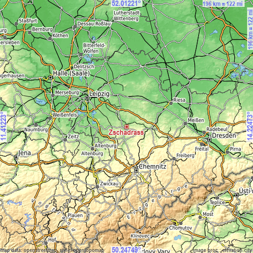 Topographic map of Zschadrass