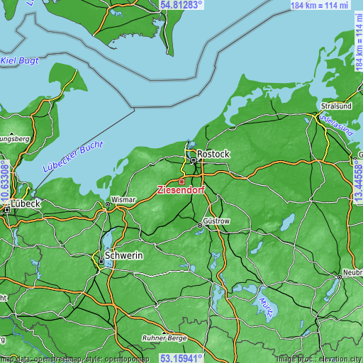 Topographic map of Ziesendorf