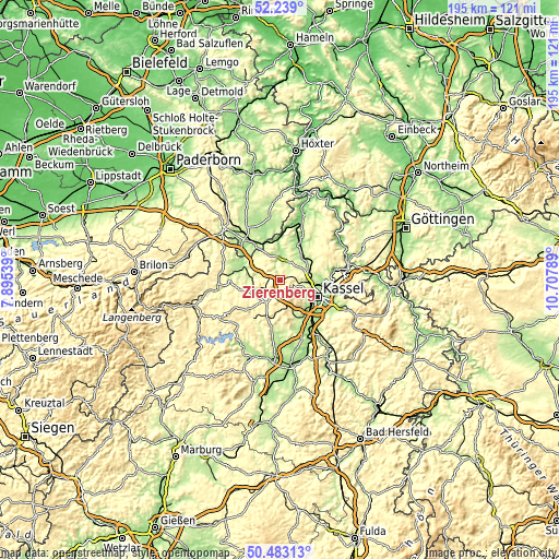 Topographic map of Zierenberg