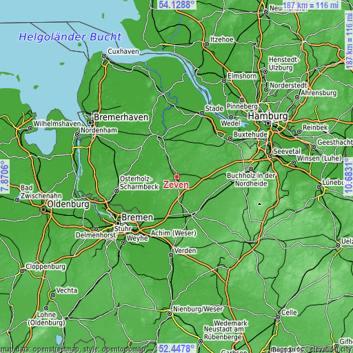 Topographic map of Zeven