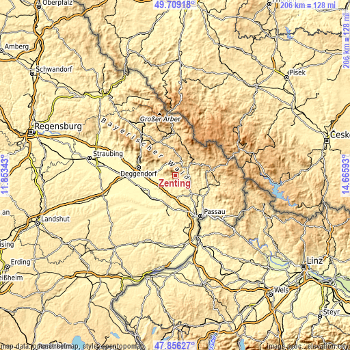 Topographic map of Zenting