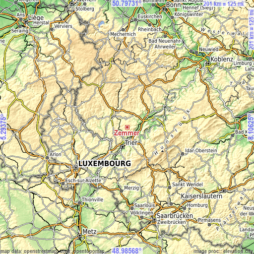 Topographic map of Zemmer