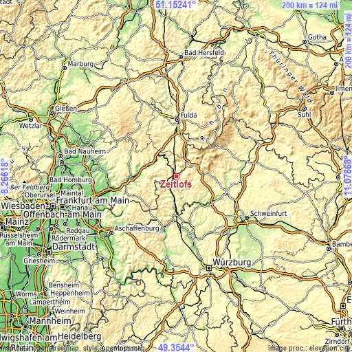 Topographic map of Zeitlofs