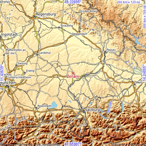 Topographic map of Zeilarn