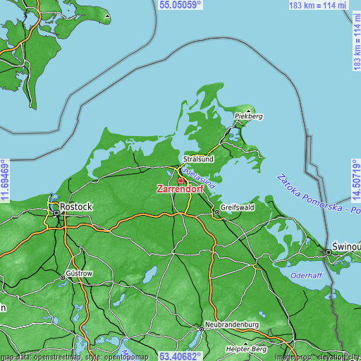 Topographic map of Zarrendorf