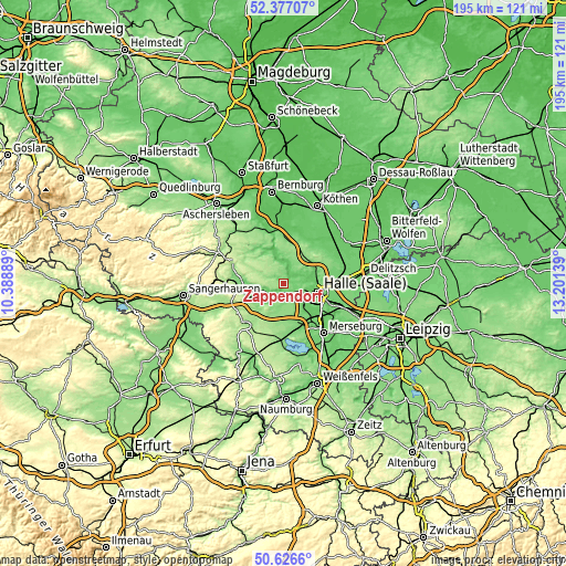 Topographic map of Zappendorf