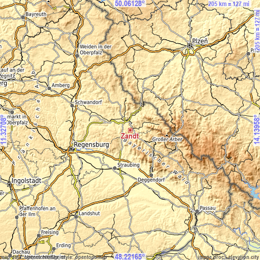 Topographic map of Zandt