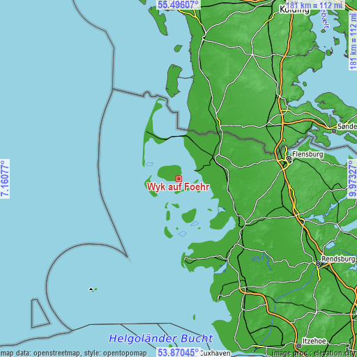 Topographic map of Wyk auf Föhr