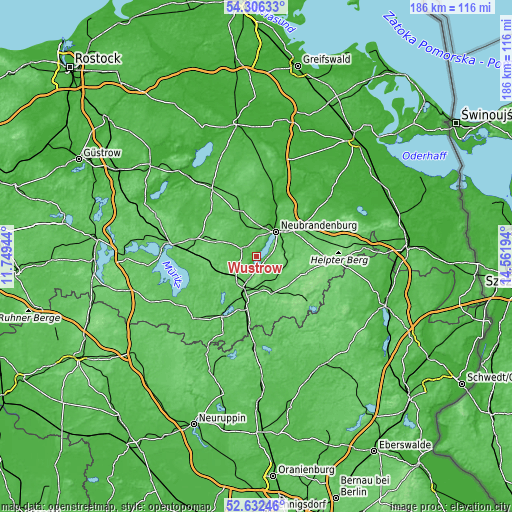 Topographic map of Wustrow