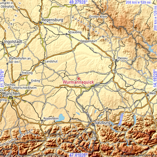 Topographic map of Wurmannsquick