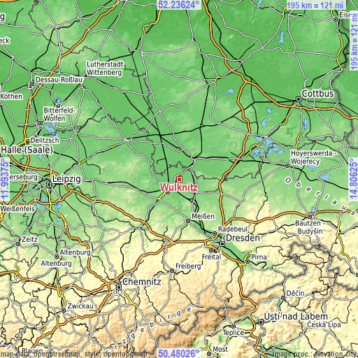 Topographic map of Wülknitz