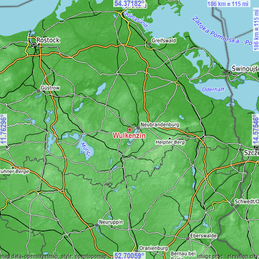 Topographic map of Wulkenzin