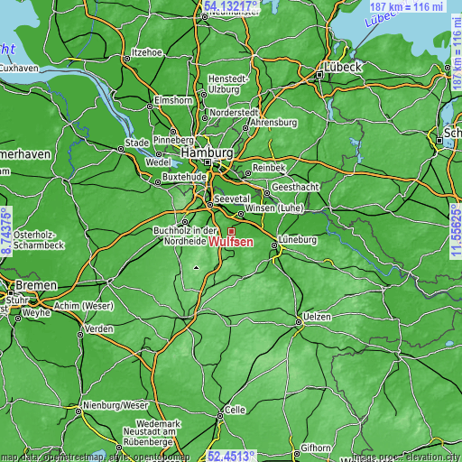 Topographic map of Wulfsen