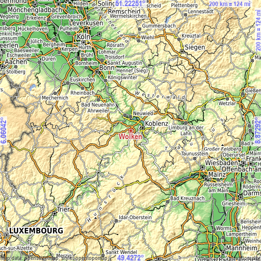 Topographic map of Wolken