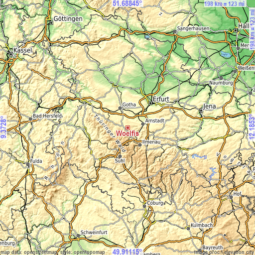 Topographic map of Wölfis