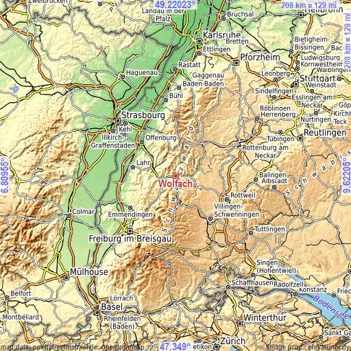 Topographic map of Wolfach