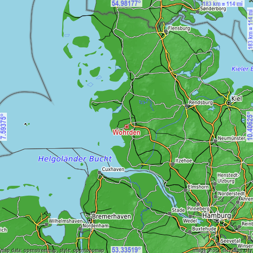 Topographic map of Wöhrden