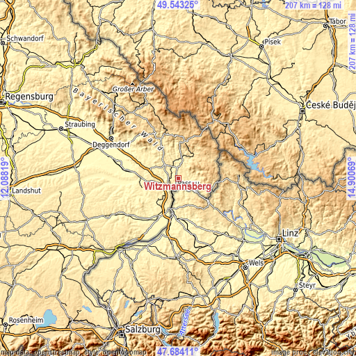 Topographic map of Witzmannsberg