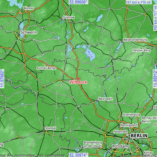 Topographic map of Wittstock